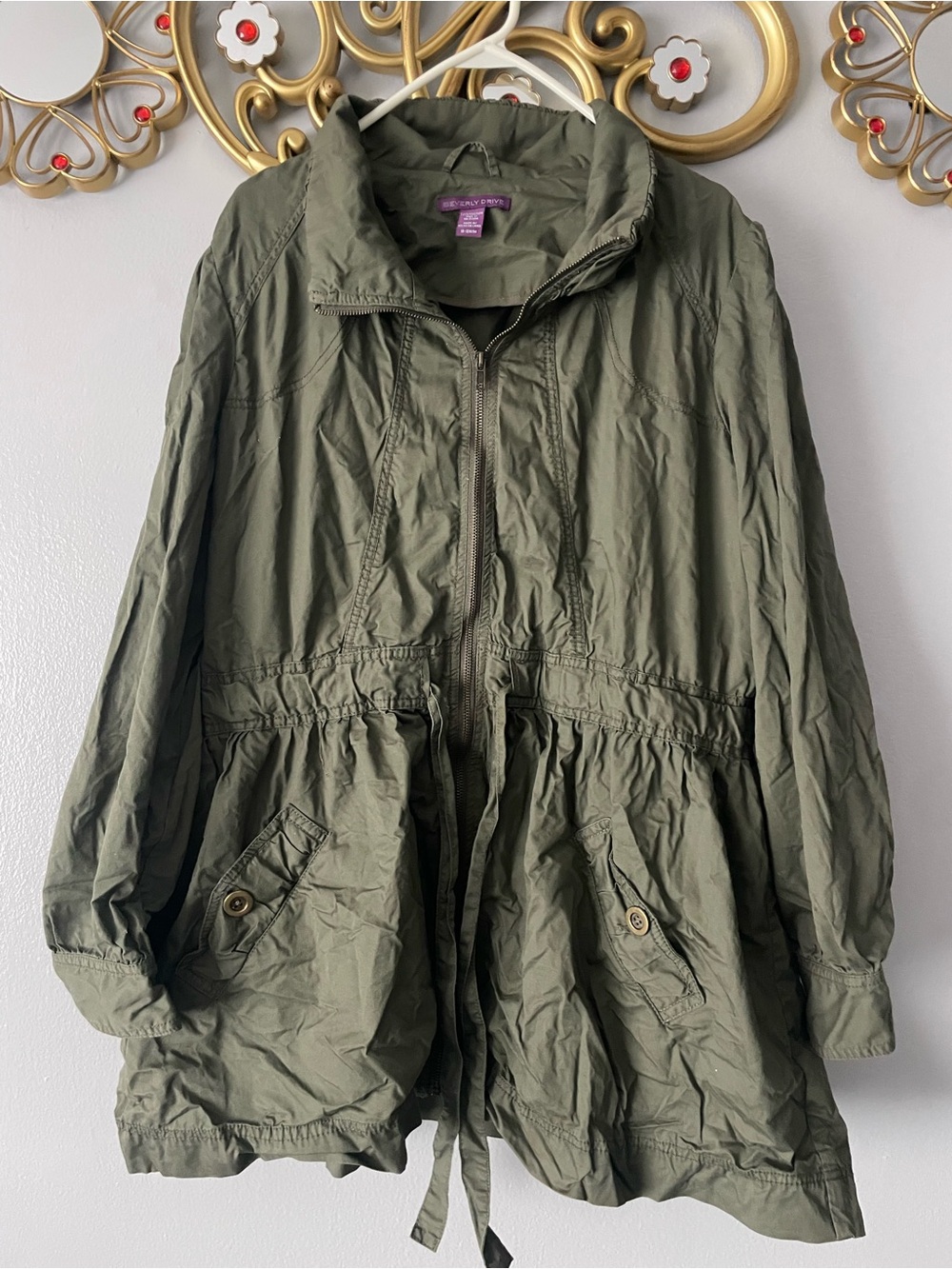 Beverly Drive Olive Utility Drawstring Jacket